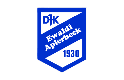 Logo des Vereins Ewaldi Aplerbeck mit blauen und weißen Farben, stilisiertem Schriftzug und dem Gründungsjahr 1930.